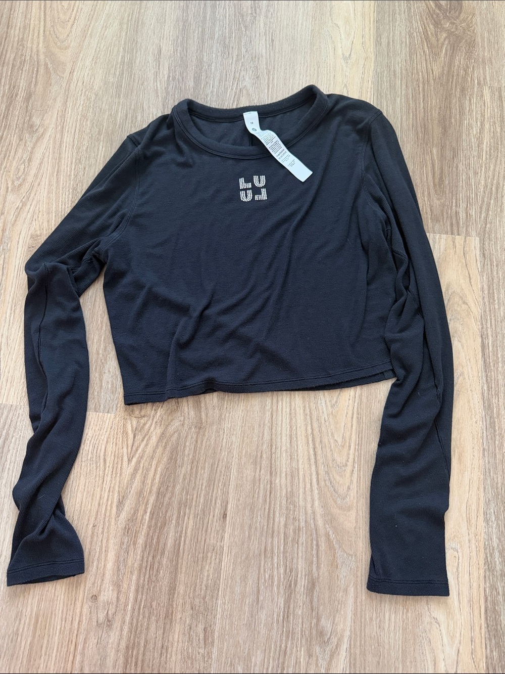 Lululemon Hold Tight Cropped Long Sleeve Top Jeweled